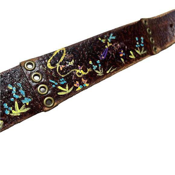 Vintage hand painted signed leather belt M. Hawkins - Picture 9 of 12